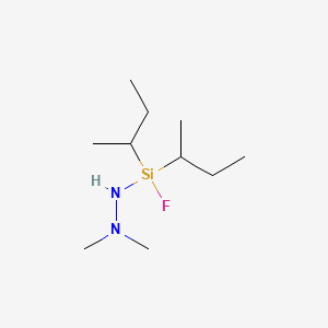 molecular formula C10H25FN2Si B14161190 Hydrazine, 2-[fluorobis(1-methylpropyl)silyl]-1,1-dimethyl- CAS No. 66436-26-8
