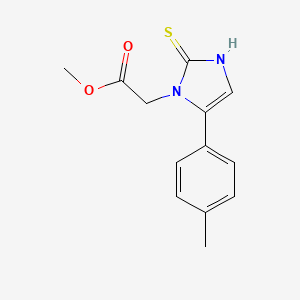 molecular formula C13H14N2O2S B1416131 methyl [2-mercapto-5-(4-methylphenyl)-1H-imidazol-1-yl]acetate CAS No. 1105188-91-7