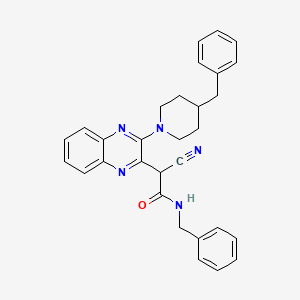 molecular formula C30H29N5O B14161406 N-benzyl-2-[3-(4-benzylpiperidin-1-yl)quinoxalin-2-yl]-2-cyanoacetamide CAS No. 383371-03-7