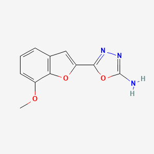 molecular formula C11H9N3O3 B1416144 5-(7-Methoxy-1-benzofuran-2-yl)-1,3,4-oxadiazol-2-amine CAS No. 1105193-69-8