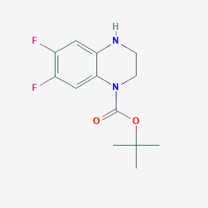 molecular formula C13H16F2N2O2 B1416159 6,7-Difluoro-3,4-dihydro-2H-quinoxaline-1-carboxylic acid tert-butyl ester CAS No. 887590-33-2