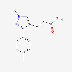 molecular formula C14H16N2O2 B1416174 3-[1-甲基-3-(4-甲基苯基)-1H-吡唑-4-基]丙酸 CAS No. 1216073-28-7