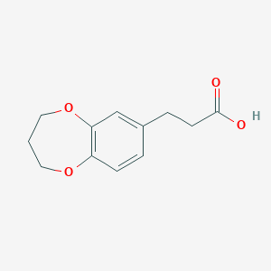 molecular formula C12H14O4 B1416178 3-(3,4-二氢-2H-1,5-苯并二氧杂戊环-7-基)丙酸 CAS No. 1018131-87-7