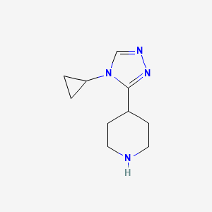 molecular formula C10H16N4 B1416179 4-(4-cyclopropyl-4H-1,2,4-triazol-3-yl)piperidine CAS No. 1092297-47-6