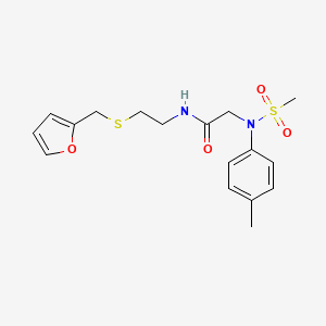 molecular formula C17H22N2O4S2 B14161850 N-[2-(furan-2-ylmethylsulfanyl)ethyl]-2-(4-methyl-N-methylsulfonylanilino)acetamide CAS No. 591731-34-9
