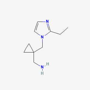 molecular formula C10H17N3 B1416205 ({1-[(2-Ethyl-1H-imidazol-1-YL)methyl]cyclopropyl}methyl)amine CAS No. 1015846-38-4