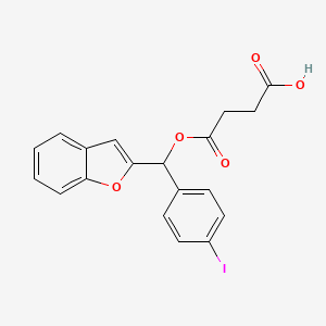 molecular formula C19H15IO5 B14162381 Succinic acid, mono(alpha-2-benzofuranyl-p-iodobenzyl) ester CAS No. 3611-60-7