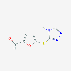 molecular formula C8H7N3O2S B1416245 5-[(4-Methyl-4H-1,2,4-triazol-3-yl)thio]-2-furaldehyde CAS No. 938459-16-6
