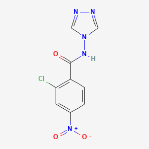 molecular formula C9H6ClN5O3 B14162466 2-chloro-4-nitro-N-(1,2,4-triazol-4-yl)benzamide CAS No. 332158-98-2