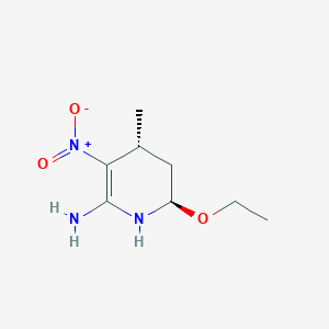 molecular formula C8H15N3O3 B141625 2-Pyridinamine,6-ethoxy-1,4,5,6-tetrahydro-4-methyl-3-nitro-,trans-(9CI) CAS No. 149049-87-6