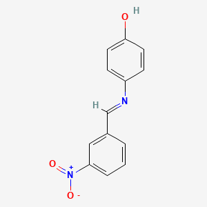 molecular formula C13H10N2O3 B14162501 Phenol, p-((m-nitrobenzylidene)amino)- CAS No. 5348-27-6