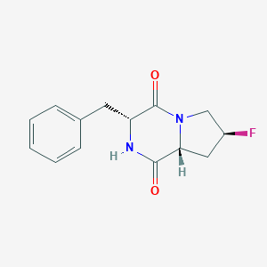 molecular formula C14H15FN2O2 B141627 Cyclo(phenylalanyl-4-fluoro-prolyl) CAS No. 131176-01-7