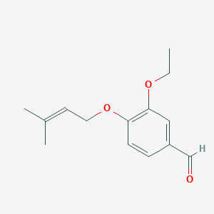 molecular formula C14H18O3 B1416274 3-Ethoxy-4-((3-methylbut-2-en-1-yl)oxy)benzaldehyde CAS No. 909853-98-1