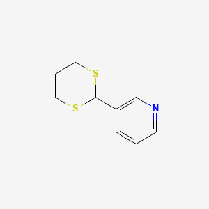 molecular formula C9H11NS2 B14162789 3-(1,3-Dithian-2-yl)pyridine CAS No. 74954-95-3
