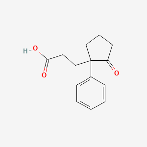 molecular formula C14H16O3 B14162977 2-Oxo-1-phenylcyclopentanepropionic acid CAS No. 3644-74-4