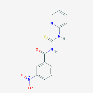 molecular formula C13H10N4O3S B14163079 3-nitro-N-(pyridin-2-ylcarbamothioyl)benzamide CAS No. 66934-15-4