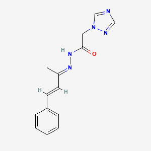 molecular formula C14H15N5O B14163119 N'-[(2E,3E)-4-phenylbut-3-en-2-ylidene]-2-(1H-1,2,4-triazol-1-yl)acetohydrazide 