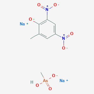molecular formula C8H9AsN2Na2O8 B14163165 Sodium hydrogen methylarsonate 2-methyl-4,6-dinitrophenolate (2/1/1) CAS No. 51202-32-5