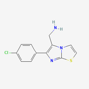 [6-(4-Chlorophenyl)imidazo[2,1-b][1,3]thiazol-5-yl]methanamine