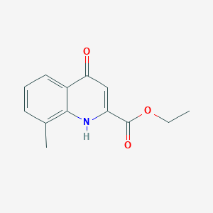 molecular formula C13H13NO3 B14163357 ethyl 8-methyl-4-oxo-1H-quinoline-2-carboxylate CAS No. 35975-62-3