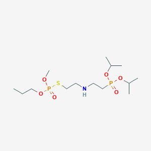 molecular formula C14H33NO6P2S B14163705 Phosphorothioic acid, O-methyl O-propyl S-(O',O'-diisopropyl-N-ethylphosphoramido)ethyl ester CAS No. 21988-67-0