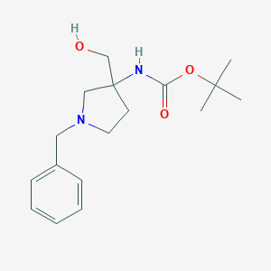 molecular formula C17H26N2O3 B141638 Tert-butyl 1-benzyl-3-(hydroxymethyl)pyrrolidin-3-ylcarbamate CAS No. 475469-14-8