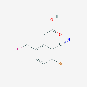molecular formula C10H6BrF2NO2 B1416382 3-Bromo-2-cyano-6-(difluoromethyl)phenylacetic acid CAS No. 1805019-23-1