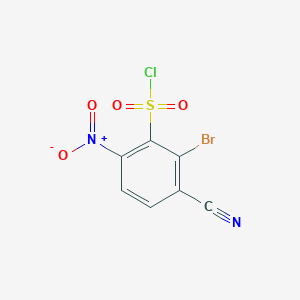 molecular formula C7H2BrClN2O4S B1416383 2-Bromo-3-cyano-6-nitrobenzenesulfonyl chloride CAS No. 1804402-99-0