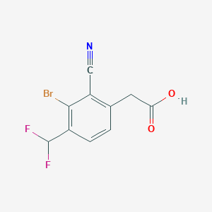 molecular formula C10H6BrF2NO2 B1416384 3-Bromo-2-cyano-4-(difluoromethyl)phenylacetic acid CAS No. 1805412-34-3