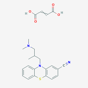 molecular formula C23H25N3O4S B14163849 But-2-enedioic acid;10-[3-(dimethylamino)-2-methylpropyl]phenothiazine-2-carbonitrile 