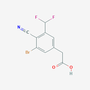 molecular formula C10H6BrF2NO2 B1416386 3-Bromo-4-cyano-5-(difluoromethyl)phenylacetic acid CAS No. 1805481-51-9