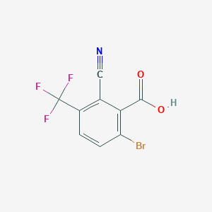 molecular formula C9H3BrF3NO2 B1416388 6-Bromo-2-cyano-3-(trifluoromethyl)benzoic acid CAS No. 1805417-44-0