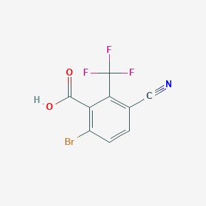 molecular formula C9H3BrF3NO2 B1416392 6-Bromo-3-cyano-2-(trifluoromethyl)benzoic acid CAS No. 1806849-97-7