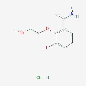 molecular formula C11H17ClFNO2 B1416398 1-[3-Fluoro-2-(2-methoxyethoxy)phenyl]-ethylamine hydrochloride CAS No. 2206265-64-5
