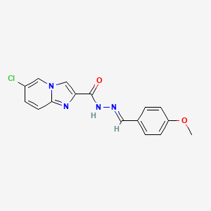 molecular formula C16H13ClN4O2 B1416400 6-Chloro-N'-[-(4-methoxyphenyl)methylene]imidazo[1,2-a]pyridine-2-carbohydrazide CAS No. 2197064-28-9