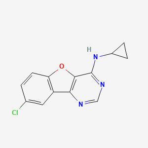molecular formula C13H10ClN3O B1416401 8-Chloro-N-cyclopropyl[1]benzofuro[3,2-d]pyrimidin-4-amine CAS No. 2197056-57-6