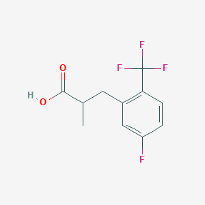 molecular formula C11H10F4O2 B1416402 3-(5-Fluoro-2-trifluoromethylphenyl)-2-methyl-propionic acid CAS No. 2229270-83-9
