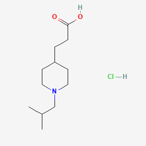 molecular formula C12H24ClNO2 B1416404 3-(1-Isobutyl-piperidin-4-yl)-propionic acid hydrochloride CAS No. 2203139-74-4