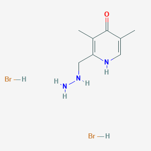molecular formula C8H15Br2N3O B1416405 2-(Hydrazinomethyl)-3,5-dimethylpyridin-4-ol dihydrobromide CAS No. 2173116-85-1