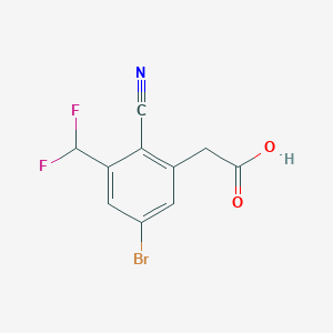 molecular formula C10H6BrF2NO2 B1416410 5-Bromo-2-cyano-3-(difluoromethyl)phenylacetic acid CAS No. 1805019-33-3
