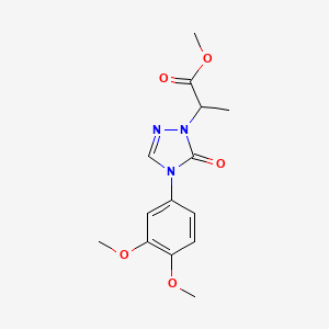 molecular formula C14H17N3O5 B1416419 methyl 2-[4-(3,4-dimethoxyphenyl)-5-oxo-4,5-dihydro-1H-1,2,4-triazol-1-yl]propanoate CAS No. 2197054-06-9