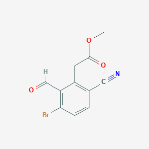 Methyl 3-bromo-6-cyano-2-formylphenylacetate