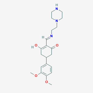 5-(3,4-Dimethoxyphenyl)-2-[(2-piperazin-1-ylethylamino)methylidene]cyclohexane-1,3-dione