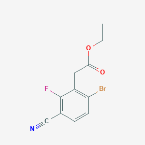 molecular formula C11H9BrFNO2 B1416427 Ethyl 6-bromo-3-cyano-2-fluorophenylacetate CAS No. 1805485-30-6