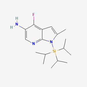 molecular formula C17H28FN3Si B14164452 4-fluoro-2-methyl-1-(triisopropylsilyl)-1H-pyrrolo[2,3-b]pyridin-5-amine 