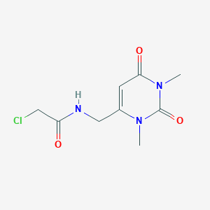 molecular formula C9H12ClN3O3 B1416457 2-氯-N-[(1,3-二甲基-2,6-二氧代-1,2,3,6-四氢嘧啶-4-基)甲基]乙酰胺 CAS No. 1172696-99-9