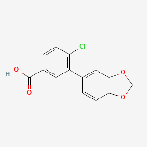molecular formula C14H9ClO4 B1416463 3-(Benzo[d][1,3]dioxol-5-yl)-4-chlorobenzoic acid CAS No. 1181596-03-1