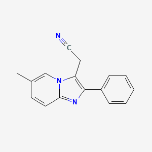 molecular formula C16H13N3 B1416474 (6-Methyl-2-phenyl-imidazo[1,2-A]pyridin-3-YL)-acetonitrile CAS No. 885272-76-4