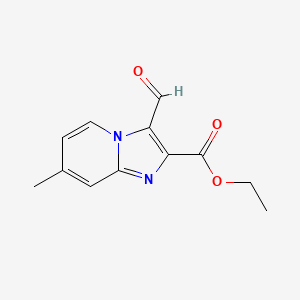 molecular formula C12H12N2O3 B1416475 3-甲酰基-7-甲基咪唑并[1,2-a]吡啶-2-羧酸乙酯 CAS No. 1177207-33-8