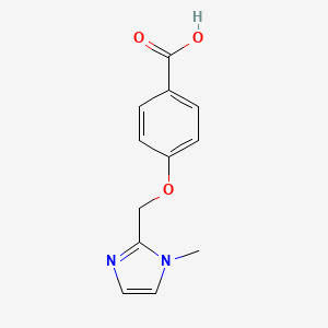 molecular formula C12H12N2O3 B1416480 4-[(1-methyl-1H-imidazol-2-yl)methoxy]benzoic acid CAS No. 1094451-54-3